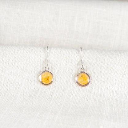 Crushed Daffodil Eternal Hook Earrings March Birth Flower