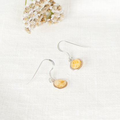 Crushed Daffodil Eternal Hook Earrings March Birth Flower