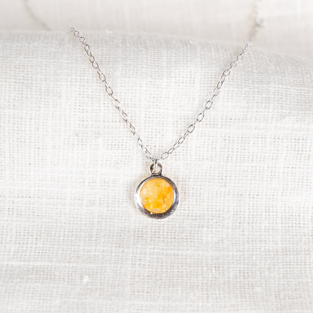 Crushed Daffodil Eternal Necklace March Birth Flower