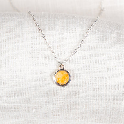 Crushed Daffodil Eternal Necklace March Birth Flower