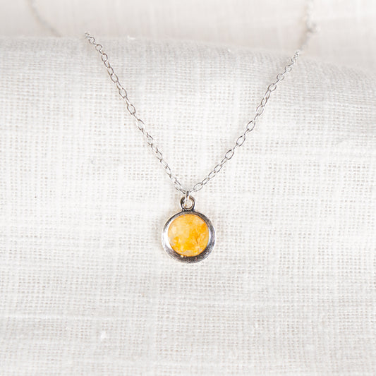 Crushed Daffodil Eternal Necklace March Birth Flower