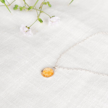 Crushed Daffodil Eternal Necklace March Birth Flower