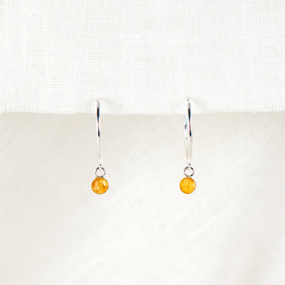 Crushed Daffodil Dainty Circle Hoop Earrings March Birth Flower
