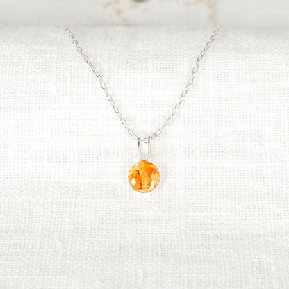 Crushed Lily of the Valley Dainty Circle Necklace May Birth Flower