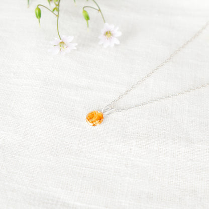 Crushed Lily of the Valley Dainty Circle Necklace May Birth Flower