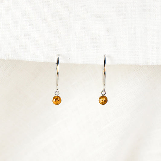 Crushed Lily of the Valley Dainty Circle Hoop Earrings May Birth Flower