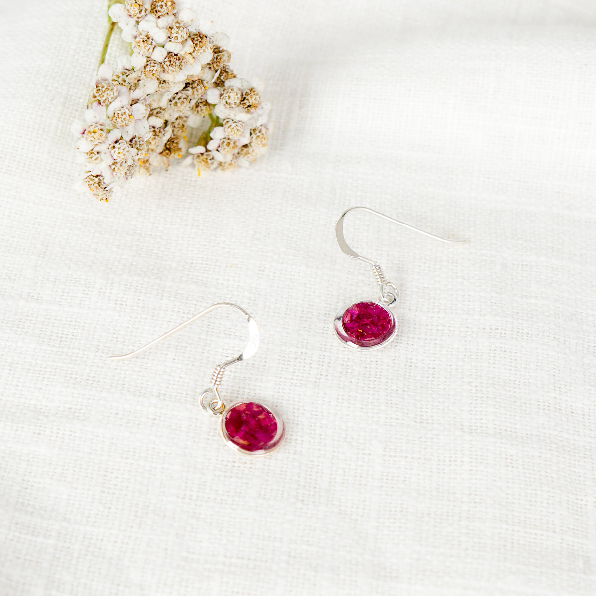 Crushed Peony Eternal Hook Earrings November Birth Flower
