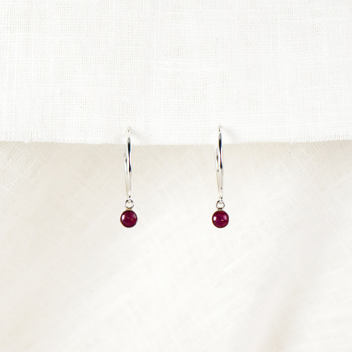 Crushed Peony Dainty Circle Hoop Earrings November Birth Flower