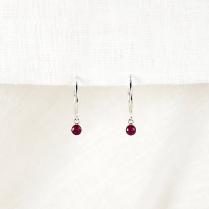 Crushed Peony Dainty Circle Hoop Earrings November Birth Flower