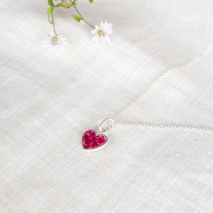 Crushed Peonies Heart Necklace - November Birth Flower