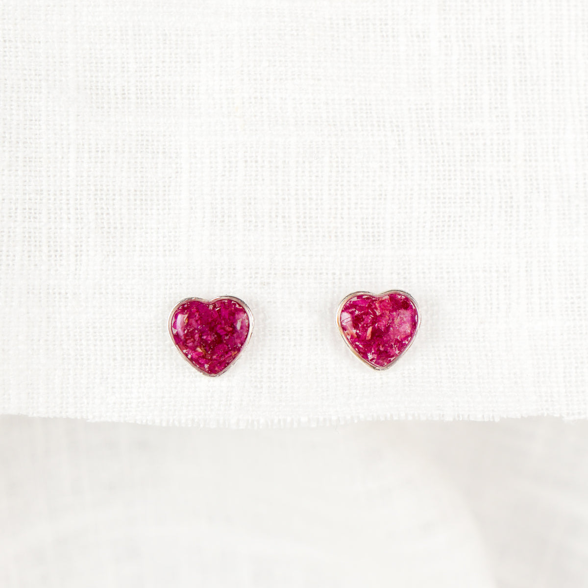 Crushed Peonies Heart Studs