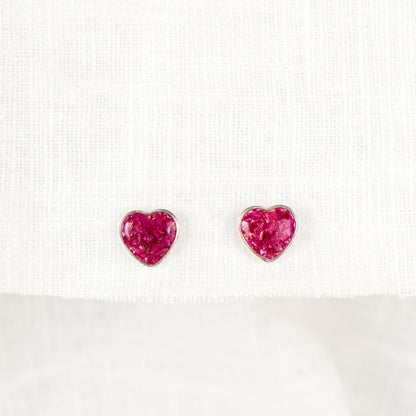 Crushed Peonies Heart Studs
