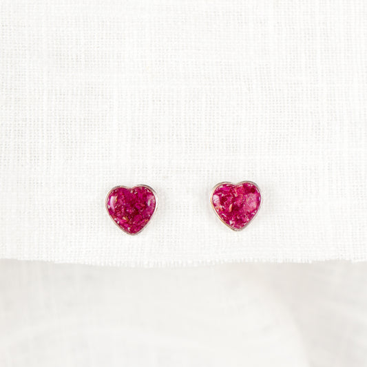 Crushed Peonies Heart Studs