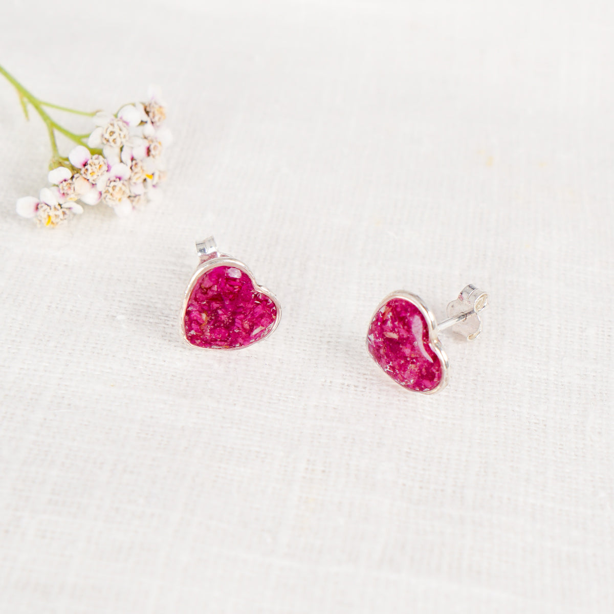 Crushed Peonies Heart Studs