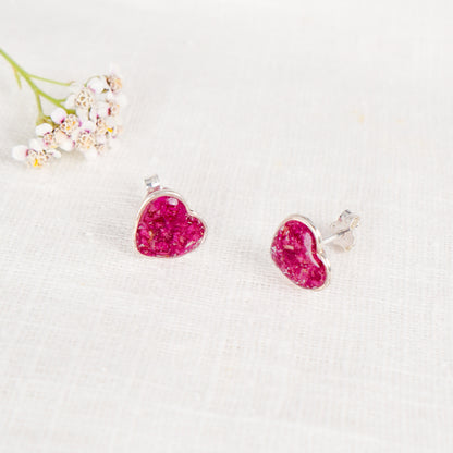 Crushed Peonies Heart Studs