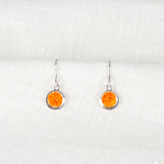 Crushed Marigold Eternal Hook Earrings October Birth Flower