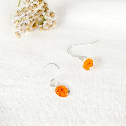 Crushed Marigold Eternal Hook Earrings October Birth Flower