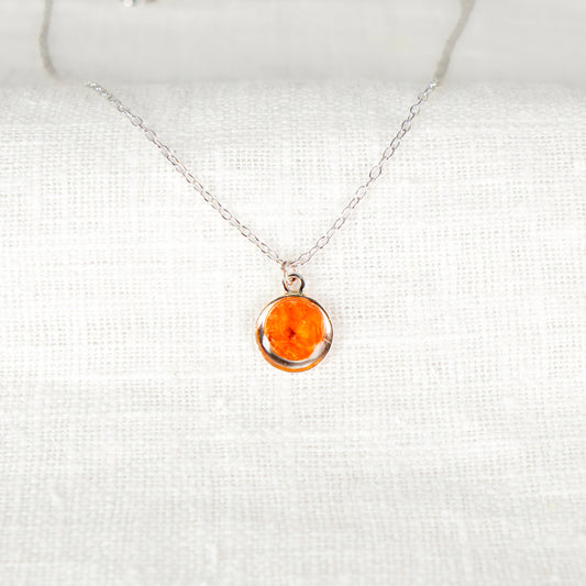 Crushed Marigold Eternal Necklace October Birth Flower