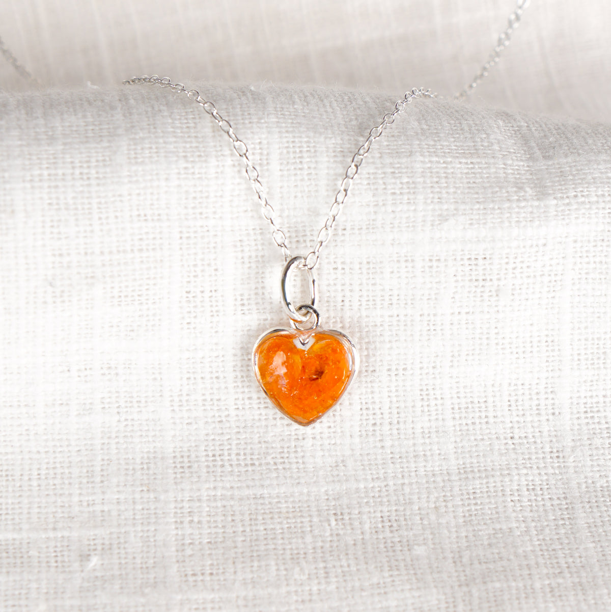 Crushed Marigolds Heart Necklace