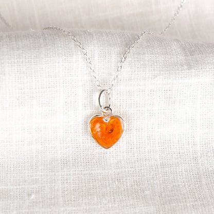 Crushed Marigolds Heart Necklace