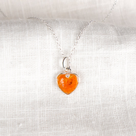 Crushed Marigolds Heart Necklace