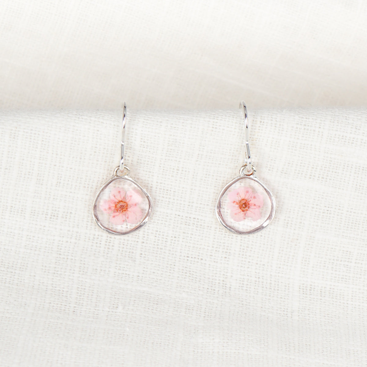 Plum Blossom Organic Circle Hook Earrings