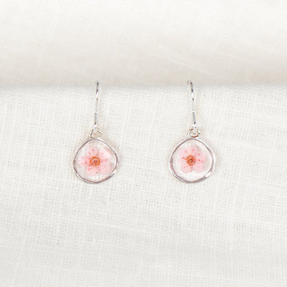 Plum Blossom Organic Circle Hook Earrings