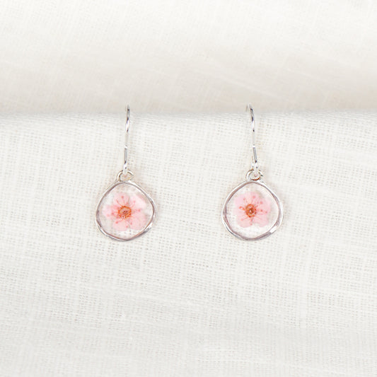 Plum Blossom Organic Circle Hook Earrings