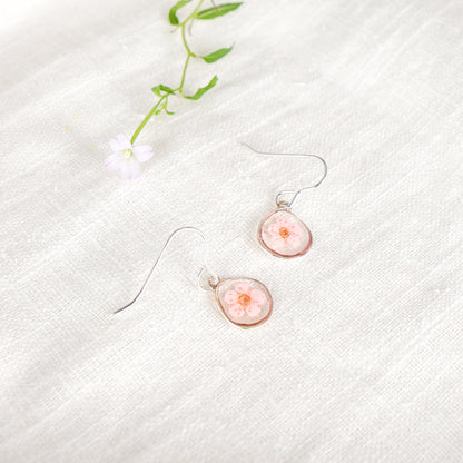 Plum Blossom Organic Circle Hook Earrings