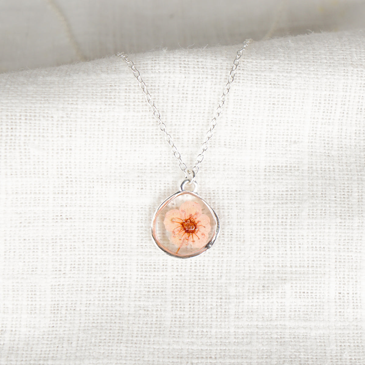Plum Blossom Flower Pendant Necklace