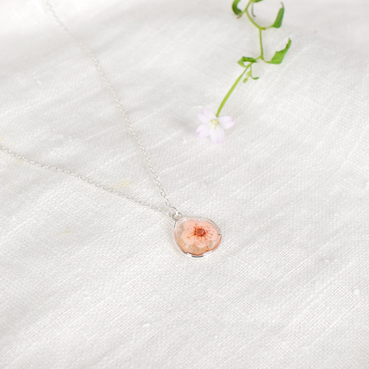 Plum Blossom Flower Pendant Necklace