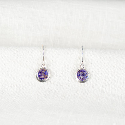 Crushed Aster Eternal Hook Earrings September Birth Flower
