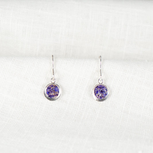 Crushed Aster Eternal Hook Earrings September Birth Flower