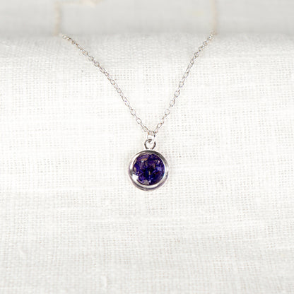 Crushed Aster Eternal Necklace September Birth Flower