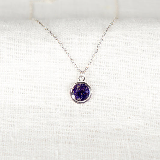 Crushed Aster Eternal Necklace September Birth Flower