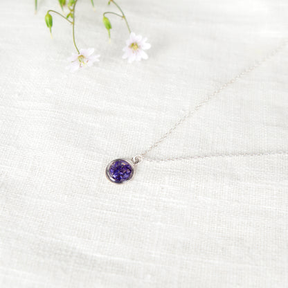 Crushed Aster Eternal Necklace September Birth Flower