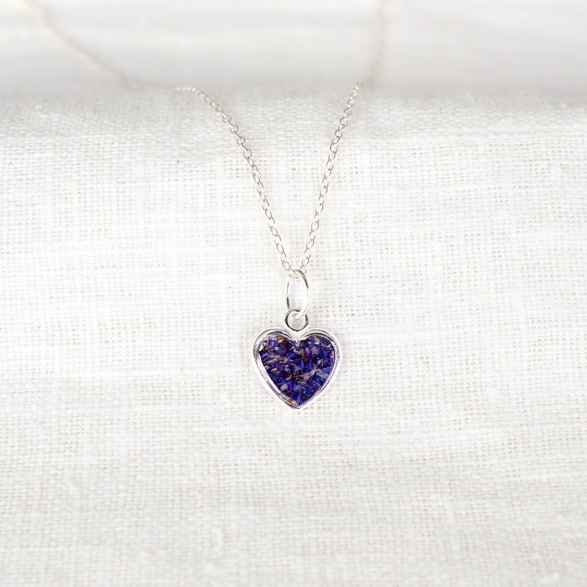 Crushed Asters Heart Necklace