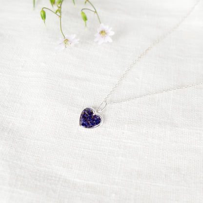 Crushed Asters Heart Necklace